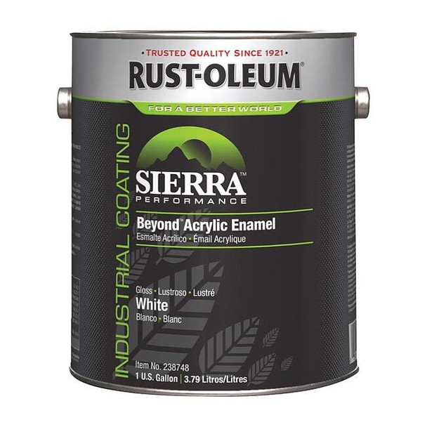 Rust-Oleum Interior/Exterior Paint, Glossy, Water Base, White, 1 gal 238748