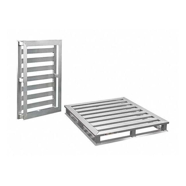 Aluminum Pallet, 48 in L, 48 in W, 5 1/4 in H, 4,000 lb Dynamic