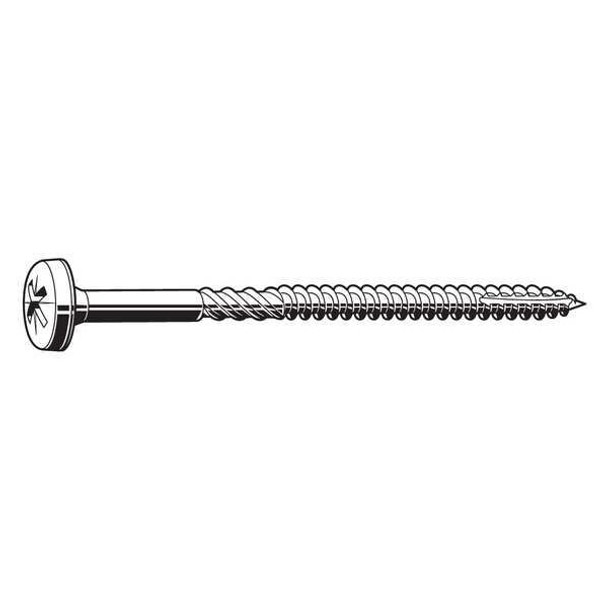 Wood Screw, #6, 1-3/4 in, Zinc Plated Steel Pan Head Phillips Drive, 200 PK