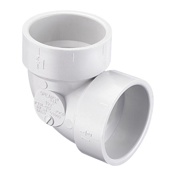 PVC Short Turn Elbow, 90 Degrees, Socket, 4 in Pipe Size