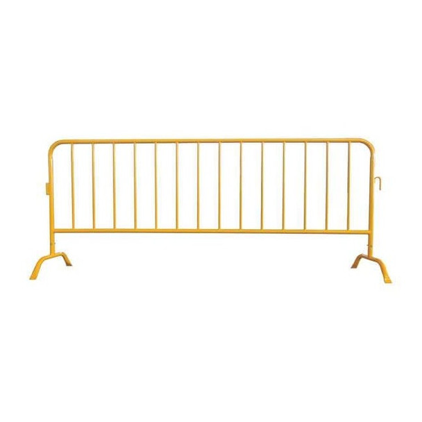 Crowd Control Barrier, Yellow, No Legend, Powder Coated
