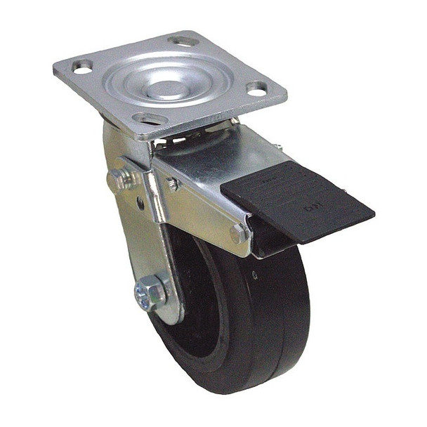 NSF-Listed Plate Caster,400 lb. Ld Rating,Roller