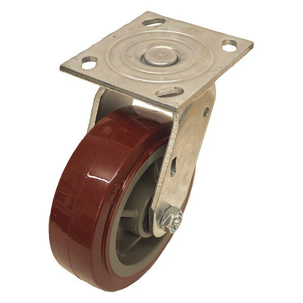 NSF-Listed Plate Caster,770 lb. Ld Rating,Roller