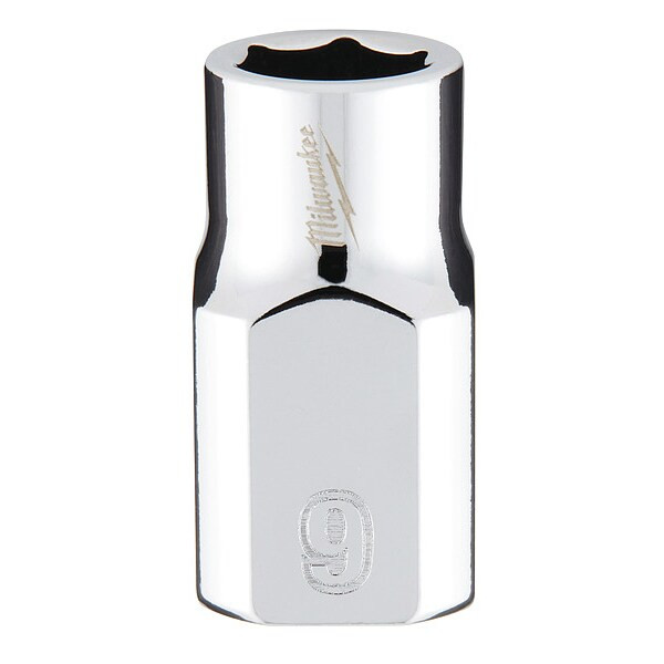 3/8 in. Drive 9mm Metric 6-Point Socket with FOUR FLAT Sides