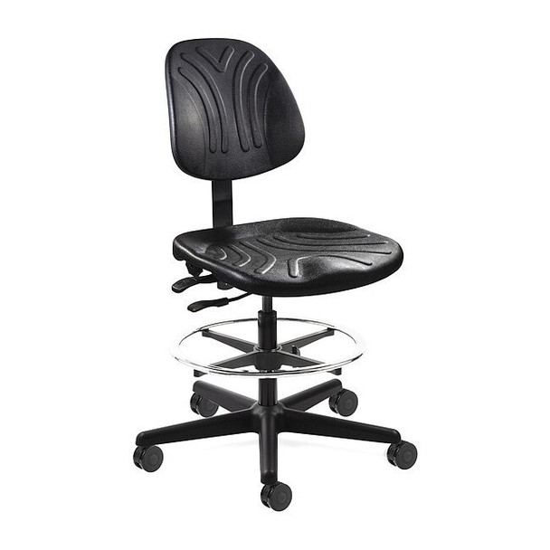 Drafting Chair Drafting Chair, No Arms, 21" to 31" Height, Polyurethane, Black