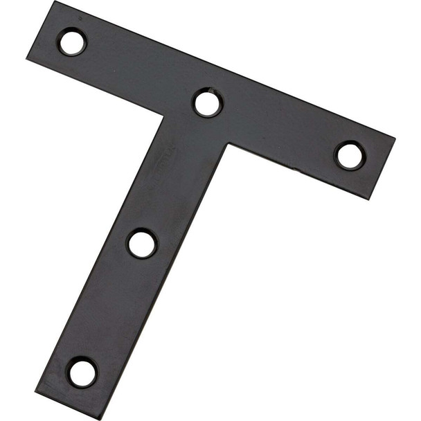 National Hardware 4 In. x 4 In. Black T-Plate N266-470
