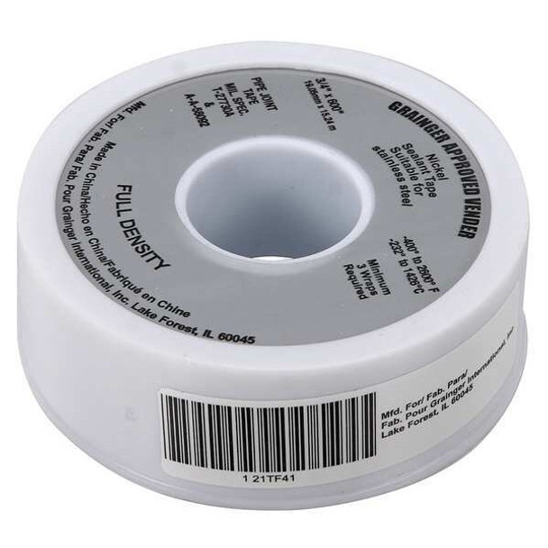 Manufacturer Varies Thread Sealant Tape,3/4" W,Gray 21TF41