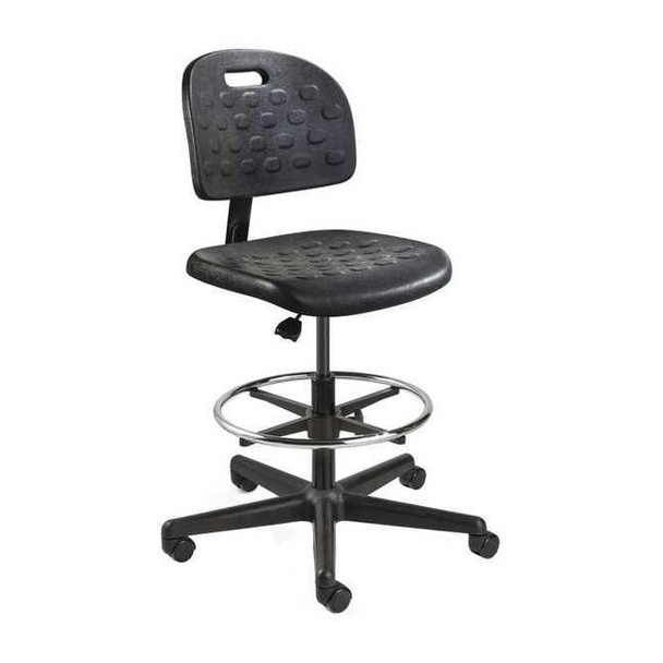 Bevco Polyurethane Task Chair, 19" to 26-3/4", No Arms, Black V7307HC