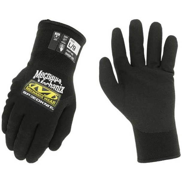 Mechanix Wear Knit Gloves, Knit Cuff, Black, XL ( 10 ) S4DP-05-010