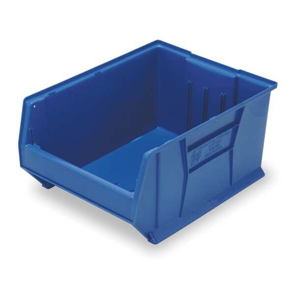 Storage Bin, Polypropylene/Polyethylene, Blue, 12 in H, 18 1/4 in W, 23 7/8 in L