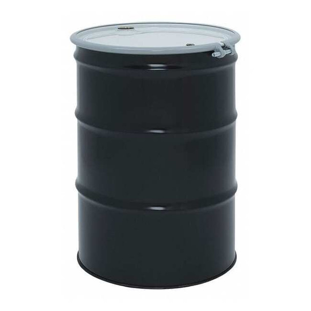 Open Head Transport Drum, Steel, 55 gal, Unlined, Black