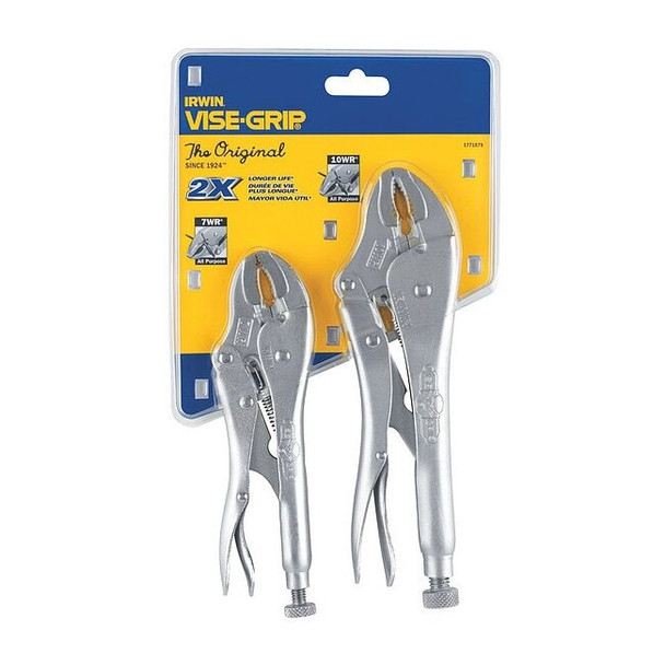 Irwin Locking Plier Sets,Plain Grip,2 Pcs 1771879