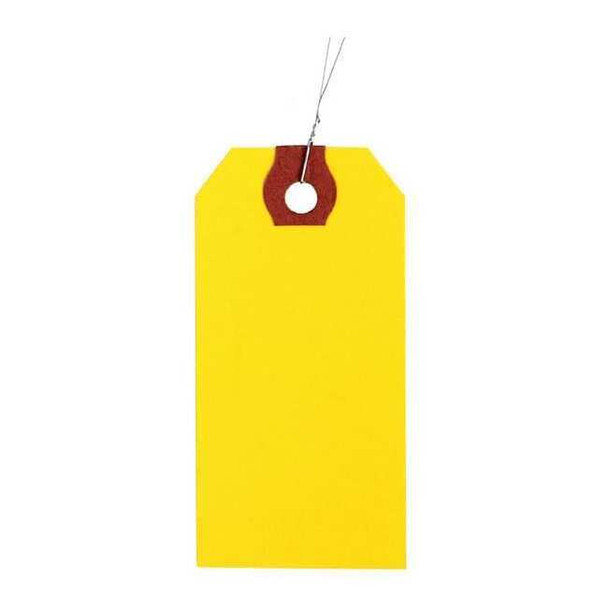 2-3/8" x 4-3/4" Yellow Paper Wire Tag, Includes 12" Wire, Pk1000