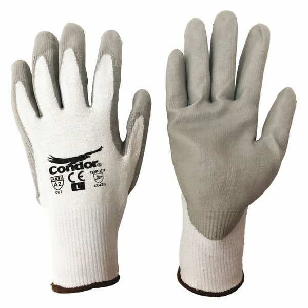 Condor Cut-resistant glove, Cut Level A2 ,Polyurethane ,Smooth ,XL 1 PR 61CV57