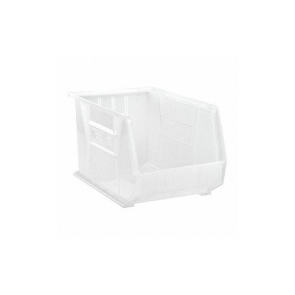 Hang & Stack Storage Bin, Polypropylene, Clear, 10 in H, 11 in W, 18 in L