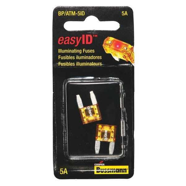 Eaton Bussmann Automotive Fuse, 5A, 2 PK BP/ATM-5ID