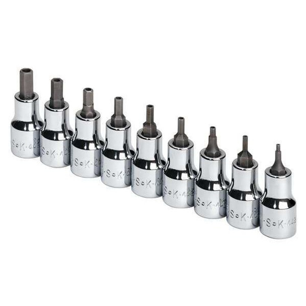 Sk Professional Tools 3/8" Drive Socket Set, SAE, 9 pcs 19749