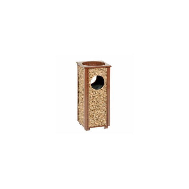 Global Industrial Stone Panel Trash Sand Urn Brown 2-1/2 Gallon 10-1/4"" Square