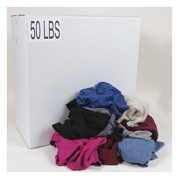 Recycled Cotton Sweatshirt Cloth Rag 50 lb. Varies Sizes, Assorted Colors