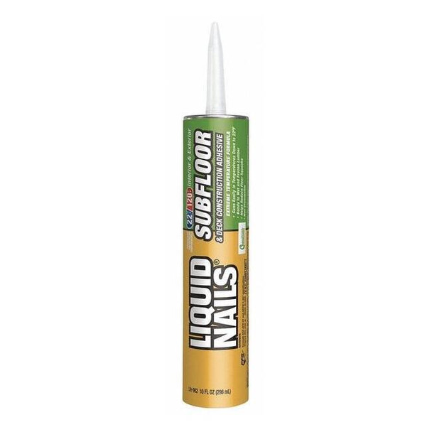 Floor Adhesive, Subfloor & Deck Series, White, 10 oz, Cartridge