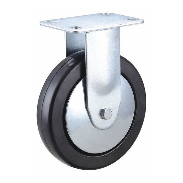 Manufacturer Varies Rigid Plate Caster,Rubber,6 in., 280 lb. 33J071