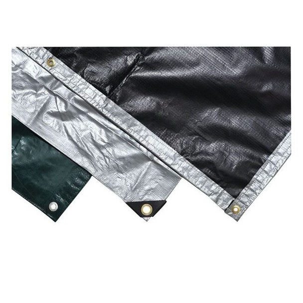 Heavy Duty Tarp, 11 ft 8 in x 23 ft 9 in, 12 Mil, Silver/Black, Polyethylene
