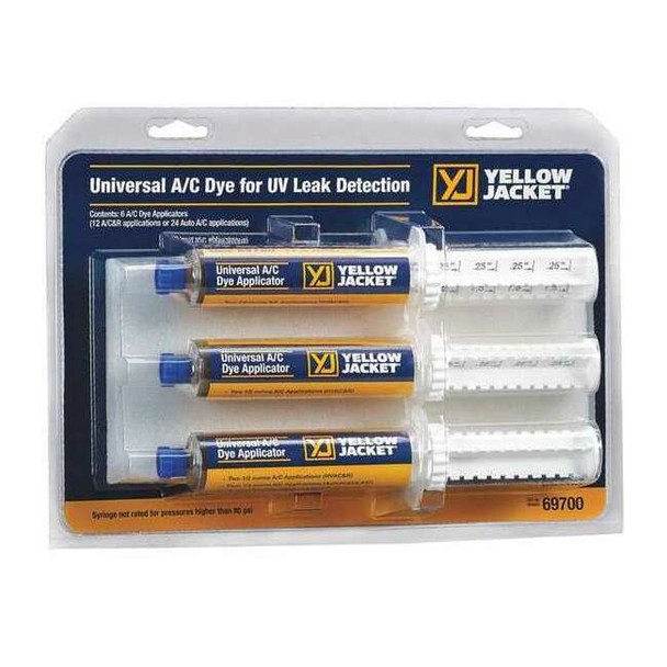 Yellow Jacket Fluorescent Dye,White,1 oz, Syringe, PK6 69700