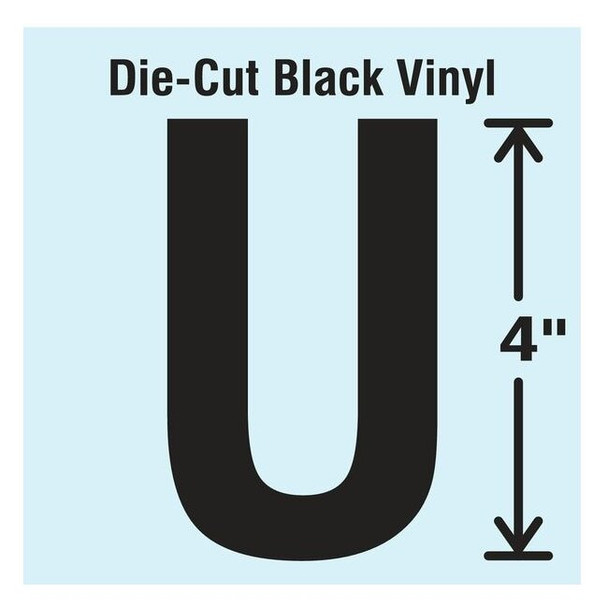 Stranco LetterLabel,Vinyl,4inH,2-1/4inW,PK10 DBV-4-U-10