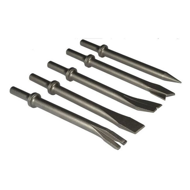 Speedaire Chisel Set,Round Shank Shape,0.401in,PK5 PN12V728043G