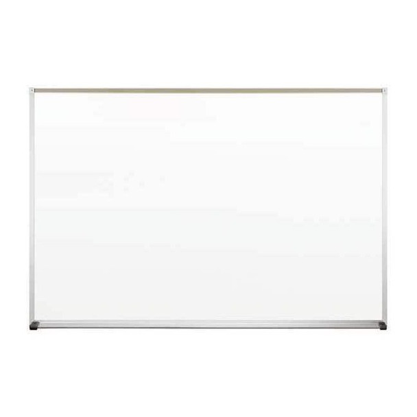 Dry Erase Board, Steel, 48 in, 72 in, Aluminum Frame, White, Gloss