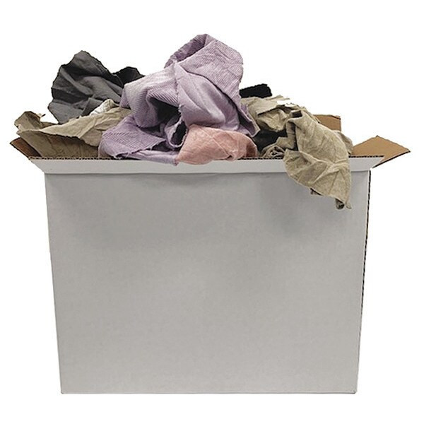 Manufacturer Varies Recycled Cotton Cloth Rag 10 lb. 18" x 18", Assorted 5LVD9