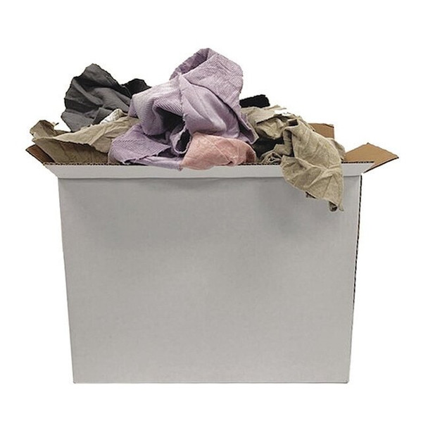 Manufacturer Varies Recycled Cotton Cloth Rag 10 lb. 18" x 18", Assorted 5LVD9
