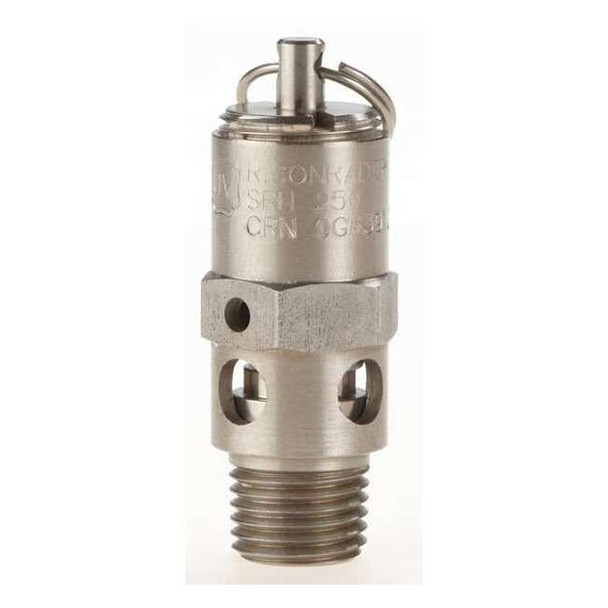 Conrader Safety Valve,Hard Seat,1/4In,150 PSI,SS SRH250-SS-150