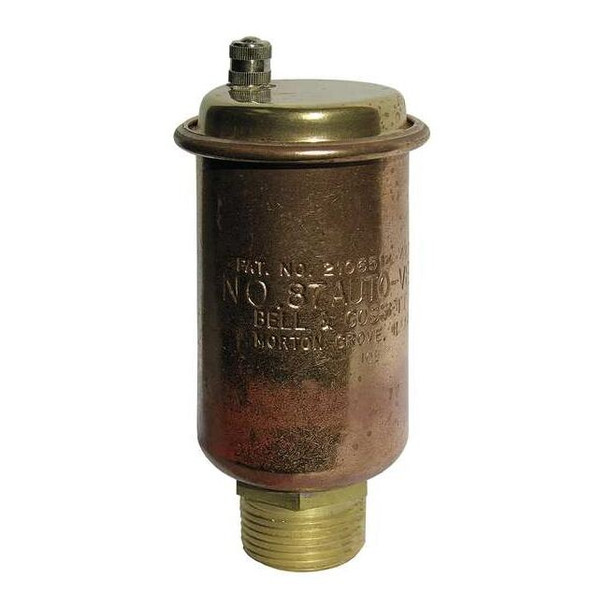 Bell & Gossett Automatic Air Vent ,Brass, 1/2 in FNPT, 3/4 in MNPT 87