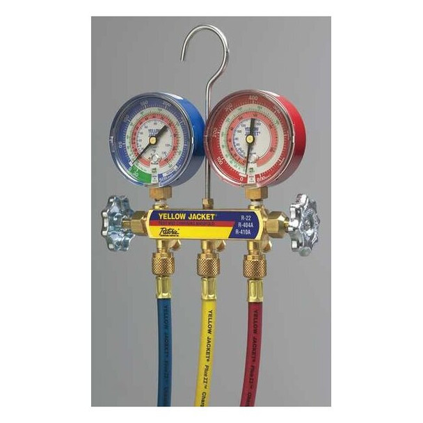 Yellow Jacket Manifold Gauge Set,5 ft L,3 1/8 in Gauge 42024