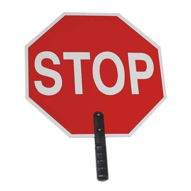 Manufacturer Varies Paddle Sign, Red/White, ABS Plastic, Handle 03-855