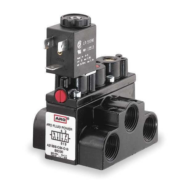 Aro Solenoid Air Control Valve,3/8 In,24VDC A213SS-024-D