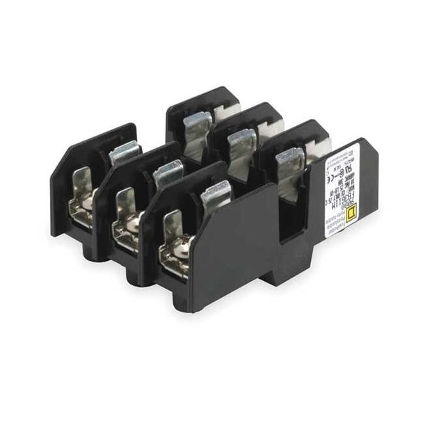 Open Fuse Block, M UL Class, 600V AC/DC Volt Rating, 3 Poles, Wire Leads