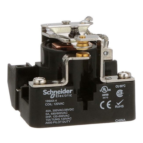 Surface, Open Power Relay, Square, 40 A, 5 Pins, Screw