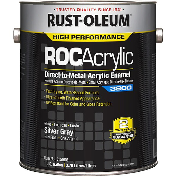 Rust-Oleum Acrylic Enamel Coating,Silver Gray,1gal 315506 Rust-Oleum Acrylic Enamel Coating,Silver Gray,1gal 315506