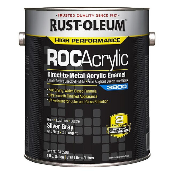 Rust-Oleum Acrylic Enamel Coating,Silver Gray,1gal 315506