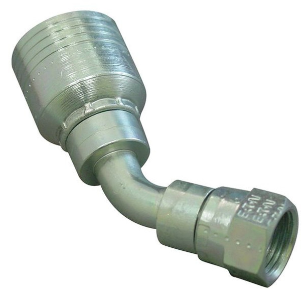 Eaton Aeroquip Crimp Fitting,45 deg.,1-5/8",F,JIC 4SA20FJA20 Eaton Aeroquip Crimp Fitting,45 deg.,1-5/8",F,JIC 4SA20FJA20
