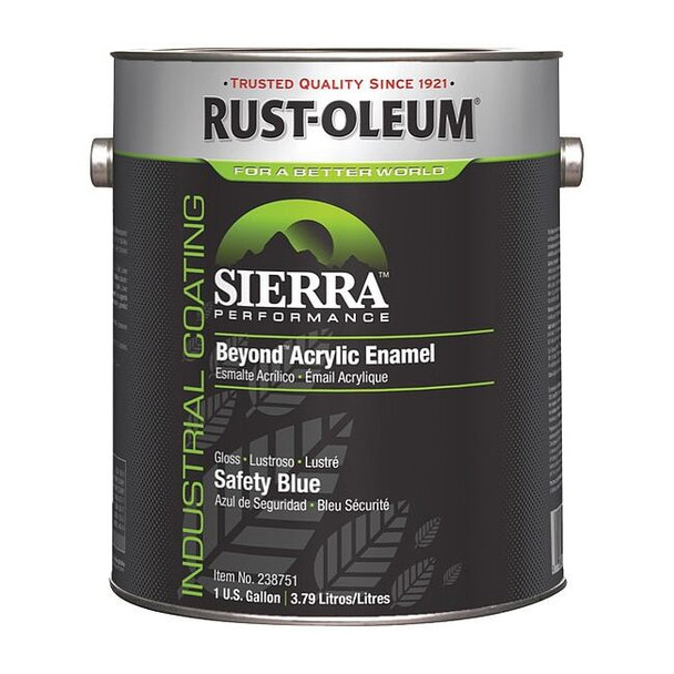 Interior/Exterior Paint, Glossy, Water Base, Safety Blue, 1 gal