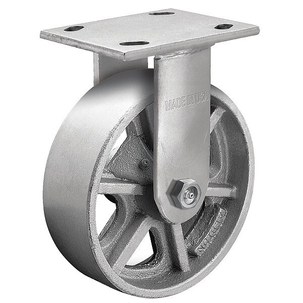 5" X 1-7/8" Cast Iron Rigid Caster, No Brake, Loads Up To 1250 lb