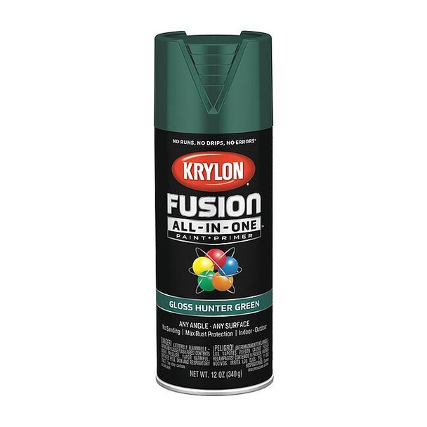 Rust Preventative Spray Paint, Hunter Green, Gloss, Solvent, 12 oz