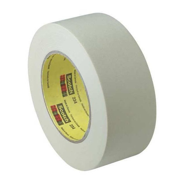 Masking Tape, 48 mm W x 55 m L, 5.9 mil Thick, Tan, Rubber Adhesive, 24 PK