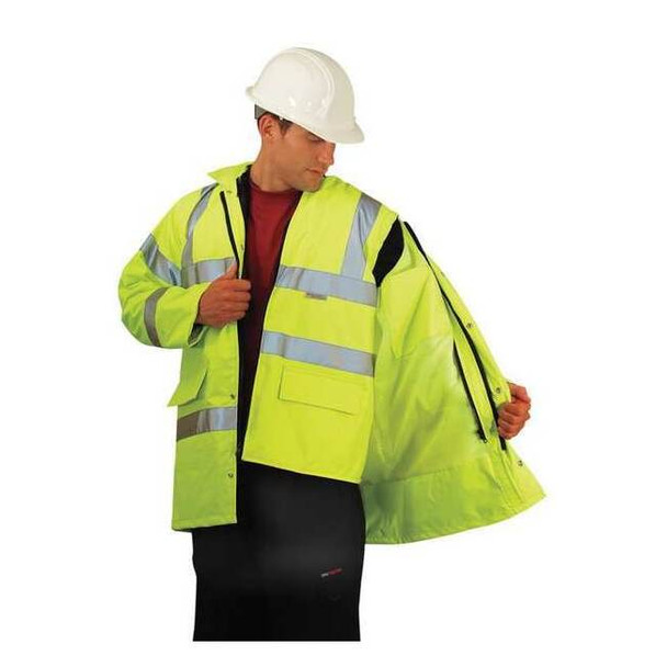 Occunomix Men's Jacket, 100% Polyester, Yellow, 2XL LUX-TJFS-Y2X