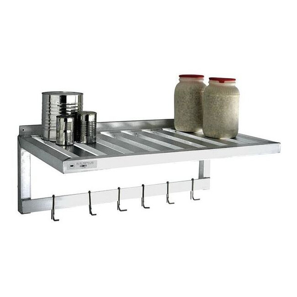 New Age Industrial Aluminum Wall Shelf, 20"D x 36"W x 13-1/2"H, Silver 1121PR