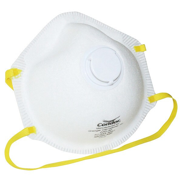 Condor Disposable Respirator, N95, Molded, Dual, Non-Adjustable, None, M 22EL80