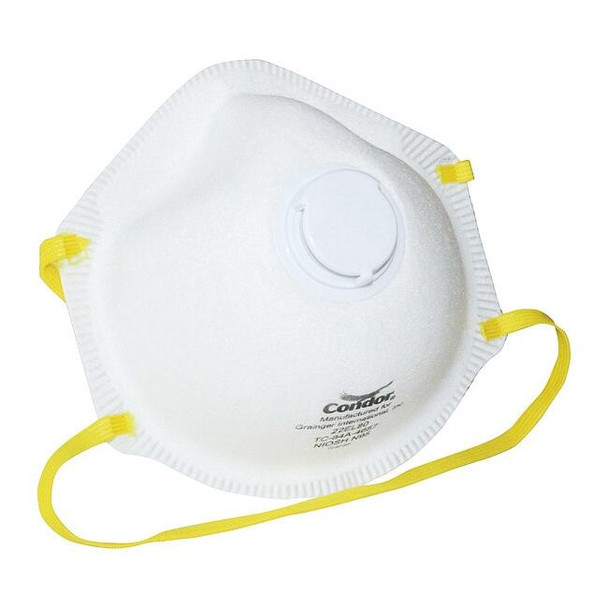 Disposable Respirator, N95, Molded, Dual, Non-Adjustable, None, M, PK 10